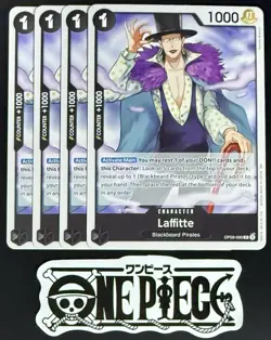 4x One Piece OP09-095 R Laffitte - English - Regular - Playset - TCG - NM/M - Image 1