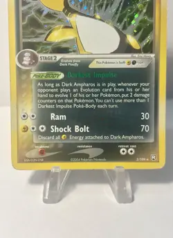 Pokemon Dark Ampharos 2/109, Team Rocket Returns, Reverse Holo *Great Condition* - Image 4