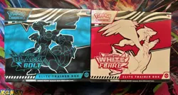 Pokemon TCG Black Bolt and White Flare Elite Trainer Box ETB Pair - Image 1