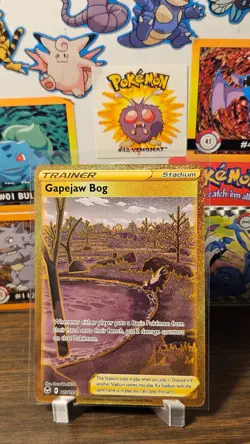 Pokemon TCG - Gapejaw Bog - 213/195 - Secret Gold Rare - Silver Tempest - NM - Image 1