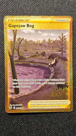 Pokemon TCG - Gapejaw Bog - 213/195 - Secret Gold Rare - Silver Tempest - NM - Image 2
