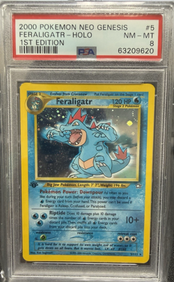 2000 POKEMON NEO GENESIS 1ST EDITION #5 FERALIGATR-HOLO PSA 8 - Image 1