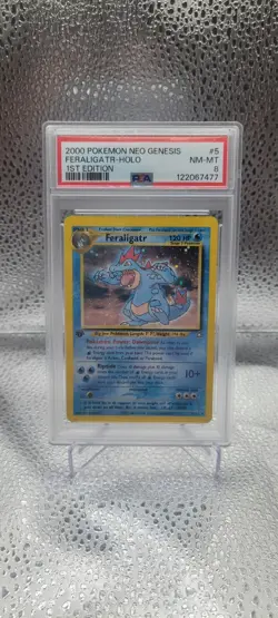 2000 Pokemon Neo Genesis 1st Edition #5 Feraligatr Holo PSA 8 NM-MT - Image 1