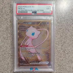 2023 Pokemon Metal TCG Mew EX 205/165 UPC Promo Scarlet & Violet 151 Gold PSA 9 - Image 1