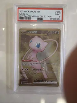 Pokemon TCG Mew EX 205/165 METAL UPC Promo Scarlet & Violet 151 Gold PSA 9 - Image 1