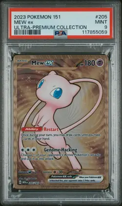 Pokemon TCG Mew EX 205/165 METAL UPC Promo Scarlet & Violet 151 Gold PSA 9 - Image 1