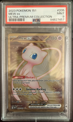 Pokemon TCG Mew EX 205/165 METAL UPC Promo Scarlet & Violet 151 Gold PSA 9 - Image 1