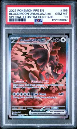 2025 POKEMON PRE EN-PRISMATIC EVOLUTIONS #168 BLOODMOON URSALUNA EX PSA 10 - Image 1