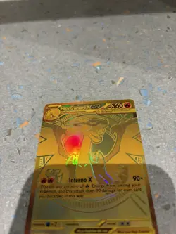Mega Charizard X EX Gold 130/094 Pack Fresh Mint Pokemon TCG Phantasmal Flames - Image 1