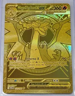 Mega Charizard X ex 130/094 Gold Phantasmal Flames Near Mint Pokemon TCG - Image 1
