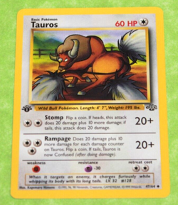 Vintage Pokemon Card First Edition Tauros 47/64 - Image 1