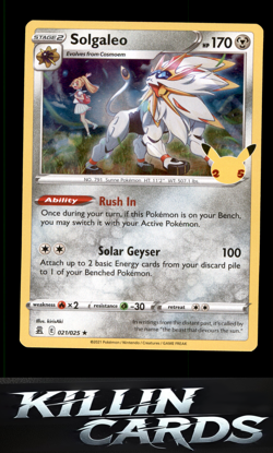Solgaleo 021/025 Pokemon Holo Rare Celebrations Card NM - Image 1