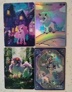 Galarian Ponyta Lot of 4 Custom Cards x4 Bundle Collection Pokemon Holo - Image 1