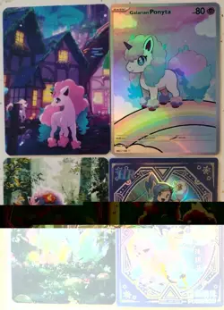 Galarian Ponyta Lot of 4 Custom Cards x4 Bundle Collection Pokemon Holo - Image 2