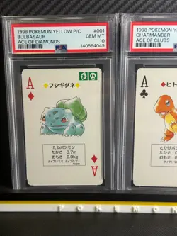 SEQUENTIAL PSA 10 ACE'S BULBASAUR CHARMANDER SQUIRTLE 1998 YELLOW PLAYING CARDS - Image 2
