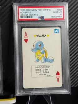 SEQUENTIAL PSA 10 ACE'S BULBASAUR CHARMANDER SQUIRTLE 1998 YELLOW PLAYING CARDS - Image 4