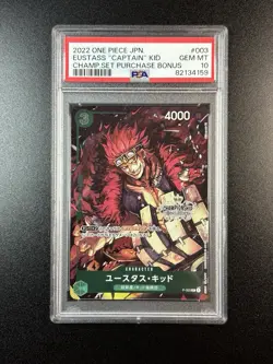 PSA 10 Eustass Captain Kid P-003 Championship Promo One Piece Card Japanese #614 - Image 1