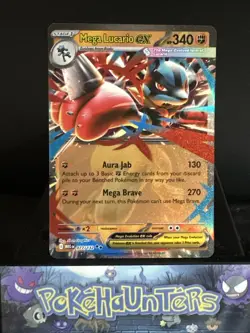 Pokemon Card Mega Lucario EX 077/132 Double Rare Mega Evolution Base Set NM - Image 1