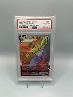 Leafeon VMAX PSA 10 English Pokemon Card 204/203 Evolving Skies 2021 Secret Rare - Image 1