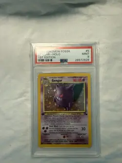 Pokemon Gengar Card First Edition Fossil 1999 20/62 PSA9 - Image 1