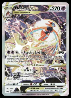 Pokemon Cards Deoxys VSTAR GG46/GG70 Crown Zenith Galarian Gallery Holo NM - Image 1