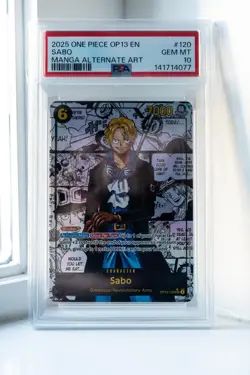 Sabo Manga PSA 10 One Piece TCG 2025 OP-13 #120 Carrying On His Will Manga Card - Image 1