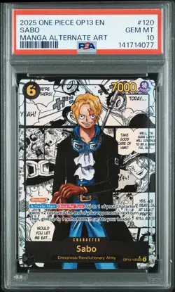 Sabo Manga PSA 10 One Piece TCG 2025 OP-13 #120 Carrying On His Will Manga Card - Image 3