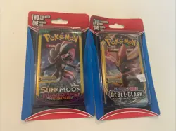 Lot Of 2 MJ H Two-3card Booster Packs And Bonus Card Sun & Moon, Sword Shield - Image 1