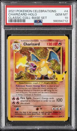 2021 POKEMON CELEBRATIONS CLASSIC COLL #4 CHARIZARD-HOLO PSA 10 - Image 1