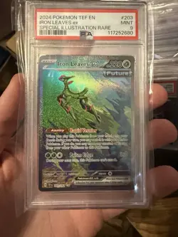 Pokemon TCG Iron Leaves EX Scarlet & Violet Temporal Forces 203/162 PSA 9 - Image 1