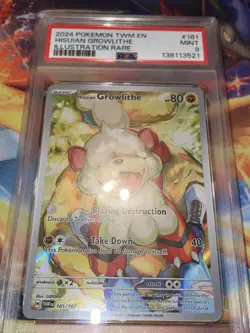 Hisuian Growlithe Illustration Rare Twilight Masquerade 181/167 PSA 9 Pokemon - Image 2