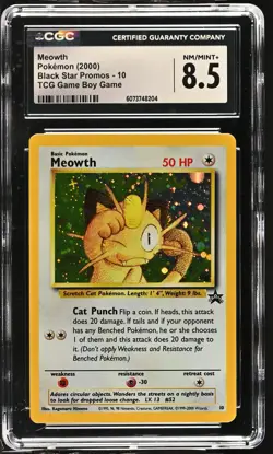 MEOWTH TCG Game Boy Promo #10 CGC 8.5 Vintage Pokemon [Nostalgium] - Image 1