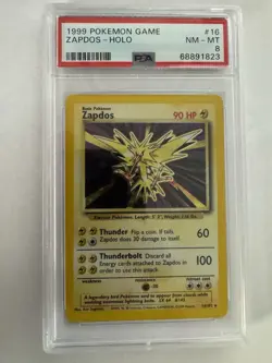1999 Pokemon Base Set Zapdos Holo #16/102 PSA 8 NM-MT WOTC - Image 1