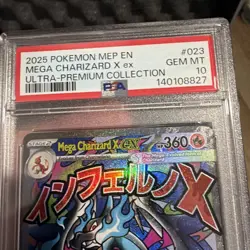2025 POKEMON MEP EN-ME BLACK STAR PROMO #023 MEGA CHARIZARD X EX PSA 10 - Image 5