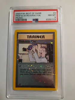 2003 Pokemon Best of Game 3 Professor Elm Rev-holo PSA 8 NM-MT cert 83391119 - Image 3