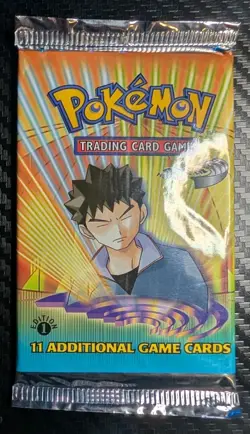 Pokemon TCG Gym Heroes 1st Edition Booster Pack Brock WOTC 1999 SEALED - Image 1