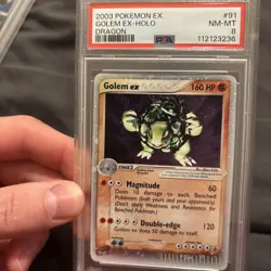 2003 POKEMON EX DRAGON #91 GOLEM EX-HOLO PSA 8 - Image 3