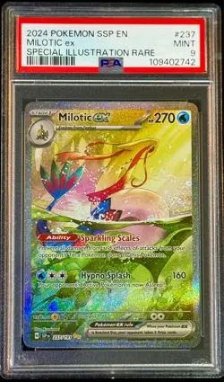 POKEMON 2024 Surging Sparks Milotic EX Special Illustration RARE #237 PSA 9!! - Image 1