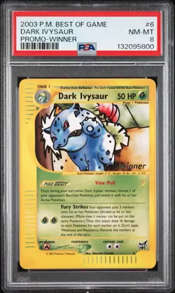 2003 POKEMON BEST OF GAME PROMO WINNER #6 DARK IVYSAUR PSA 8 - Image 1