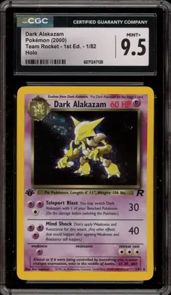 Pokemon Dark Alakazam Team Rocket 1st Edition Holo Rare #1 CGC 9.5 - Image 1