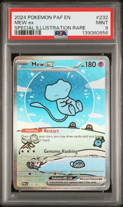 2024 POKEMON PAF EN-PALDEAN FATES SPECIAL ILLUSTRATION RARE #232 MEW EX PSA 9 - Image 1