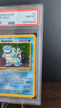 1999 POKEMON TCG BASE SET UNLIMITED #2 BLASTOISE - HOLO PSA 8 NM-MT - Image 2