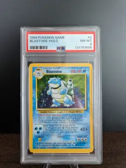 1999 POKEMON TCG BASE SET UNLIMITED #2 BLASTOISE - HOLO PSA 8 NM-MT - Image 3