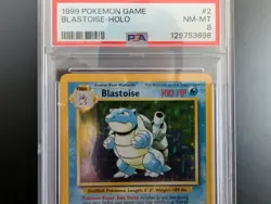 1999 POKEMON TCG BASE SET UNLIMITED #2 BLASTOISE - HOLO PSA 8 NM-MT - Image 4