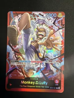Monkey D Luffy Leader ST21-001 One Piece TCG Gear 5 EX Foil Near Mint Single - Image 2