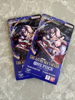 Set Of 2 One Piece TCG The Azure Sea's Seven Factory Sealed Sleeved Boosters - Image 1