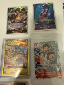 One Piece TCG All cards shown in pics. 9 Card lot Luffy Issho Alternate Art SR - Image 5