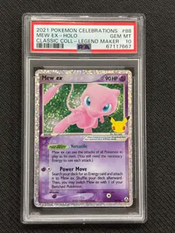 2021 POKEMON CELEBRATIONS MEW EX HOLO CLASSIC LEGEND MAKER PSA 10 GEM MT #88/92 - Image 1