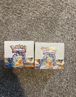 X2 POKEMON TCG SCARLET & VIOLET SURGING SPARKS BOOSTER BOX FACTORY SEALED NEW - Image 1