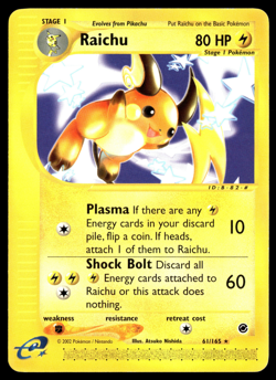 ✅Pokemon TCG Expedition Base Set Raichu 61/165 Non-Holo Rare ✅ Near Mint ✅ B4ID✅ - Image 1